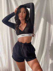 Slinky Long Sleeve Crop Top