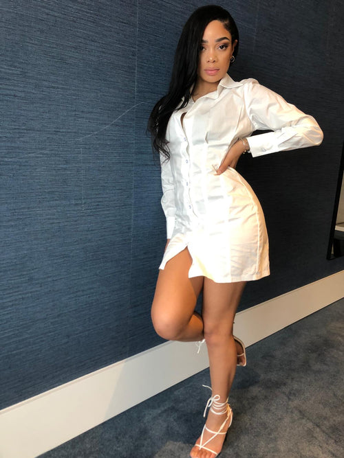 Elemental White Shirt Dress
