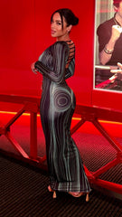 Contrast Body Print Maxi Dress