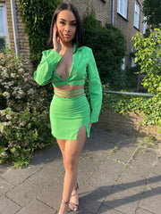 Tie Wrap Tailored 2 Piece Set
