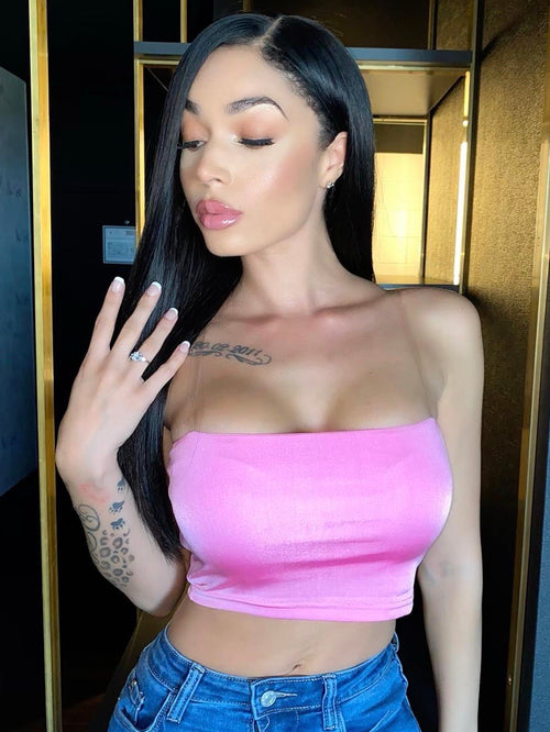 Jersey Slinky Bandeau Crop Top