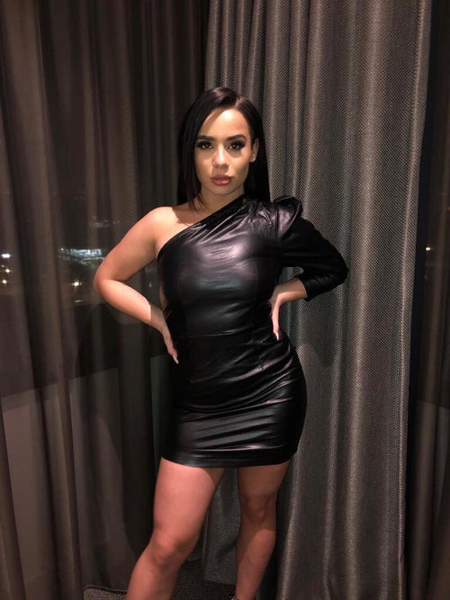 Late nights vegan leather dress