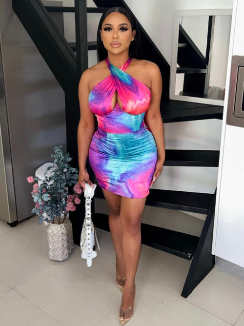 Pink Marble Underbust Dress