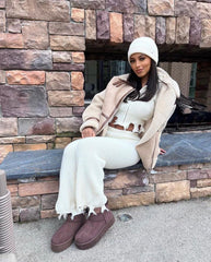 Ivory Distressed Knit Set