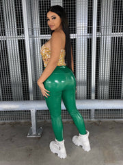 Ginny Green Vynil Pants
