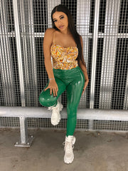 Ginny Green Vynil Pants