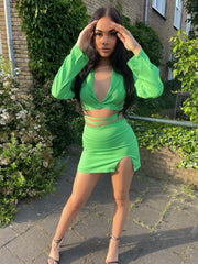Tie Wrap Tailored 2 Piece Set
