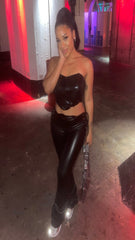 Metallic Black Corset Top
