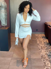 Tie Wrap Tailored 2 Piece Set