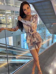 Picasso Print Dress Short
