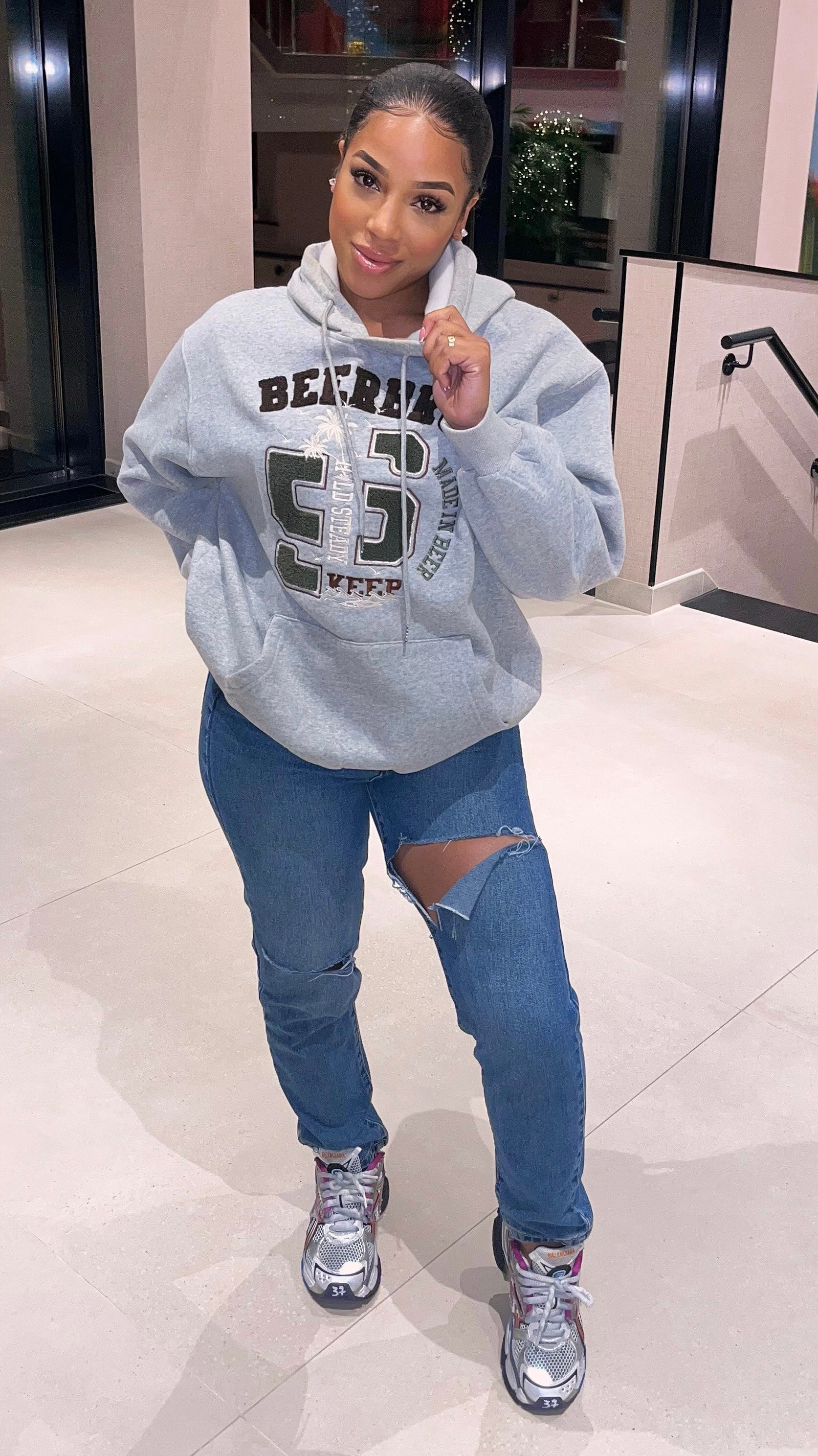 Distressed Mom Jeans OEHYOU
