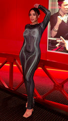 Contrast Body Print Maxi Dress