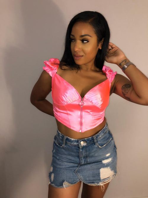 C’mon over satin top