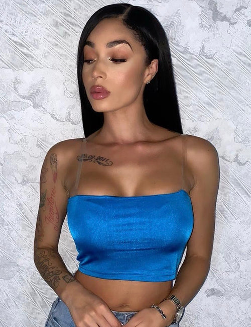 Jersey Slinky Bandeau Crop Top