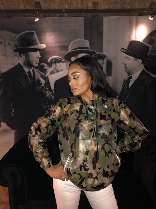 Ivivi camo see trough hoodie
